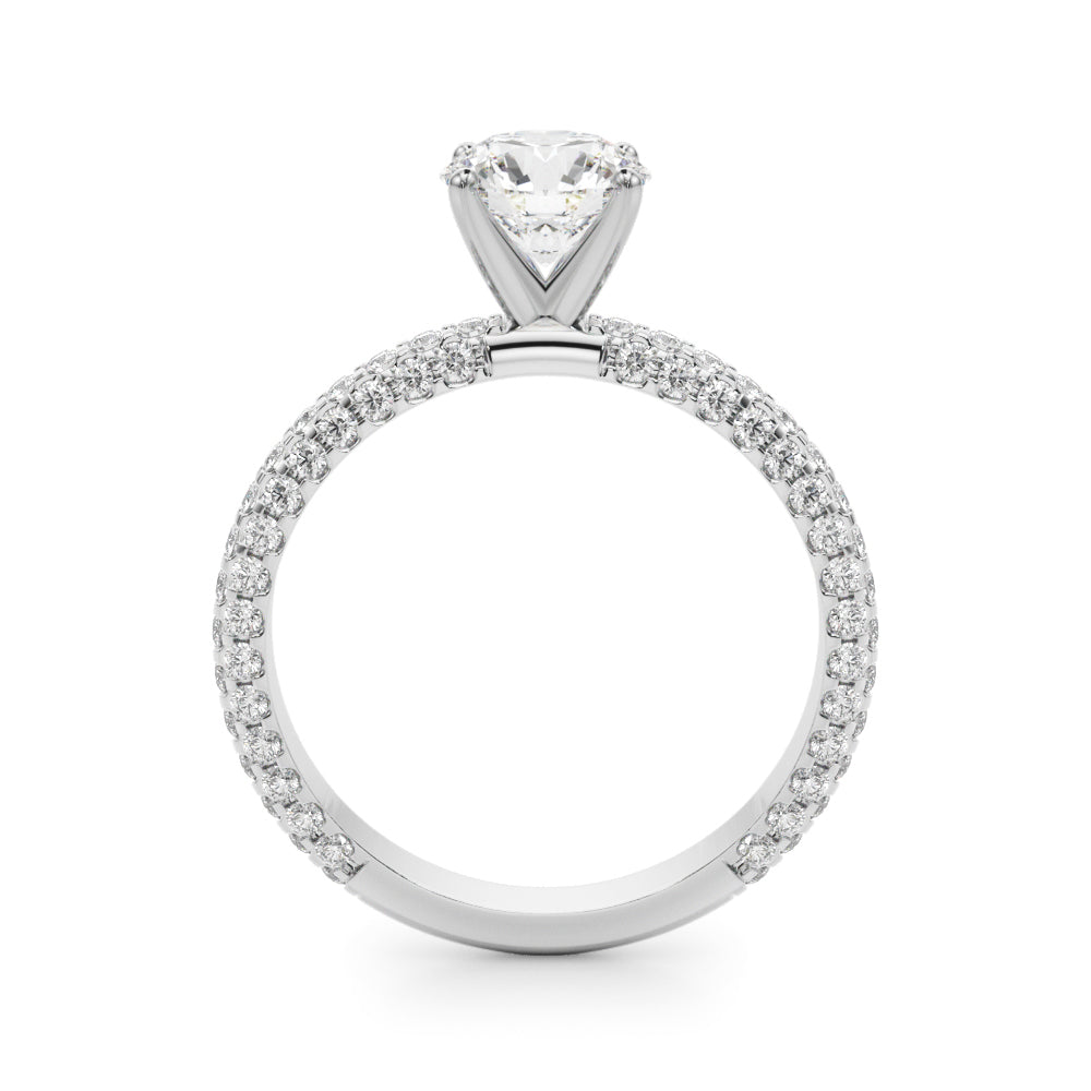 Signature Pave Engagement Ring Round Diamond Engagement Ring in 10K/14K gold and platinum with certified lab-grown or natural diamonds