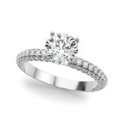 Signature Pave Engagement Ring Round Diamond Engagement Ring in 10K/14K gold and platinum with certified lab-grown or natural diamonds