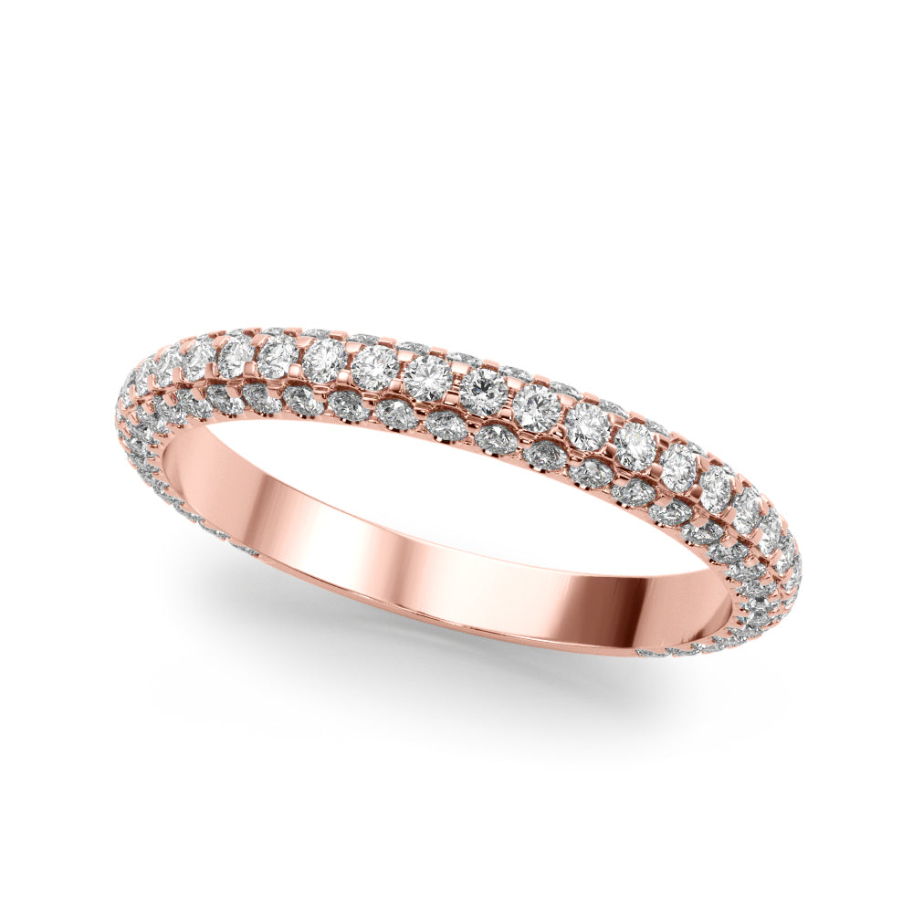 Multirow PavÃ£Â© Half Eternity Ring in Gold & Platinum