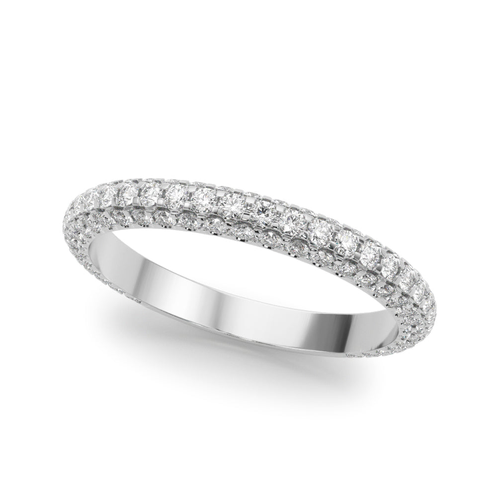 Multirow PavÃ£Â© Half Eternity Ring in Gold & Platinum
