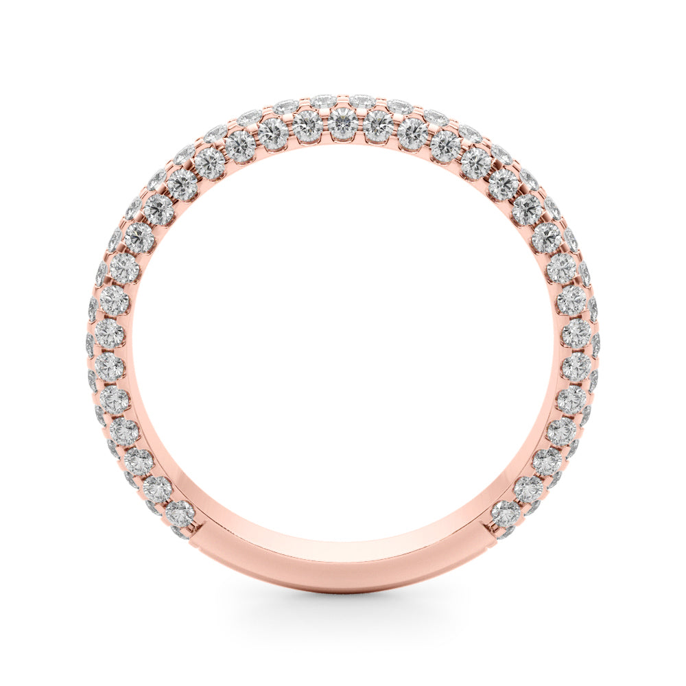 Multirow PavÃ£Â© Half Eternity Ring in Gold & Platinum