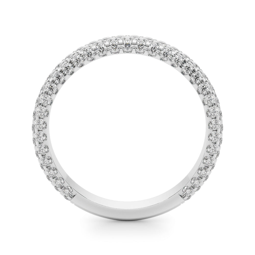 Multirow PavÃ£Â© Half Eternity Ring in Gold & Platinum