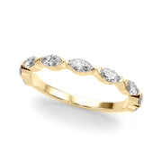 9-Stone V-Prong Marquise Half Eternity Ring in 10K/14K gold and platinum with certified lab-grown or natural diamonds