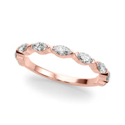 9-Stone V-Prong Marquise Half Eternity Ring in Gold & Platinum