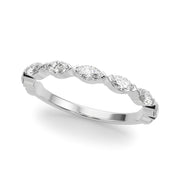 9-Stone V-Prong Marquise Half Eternity Ring in Gold & Platinum