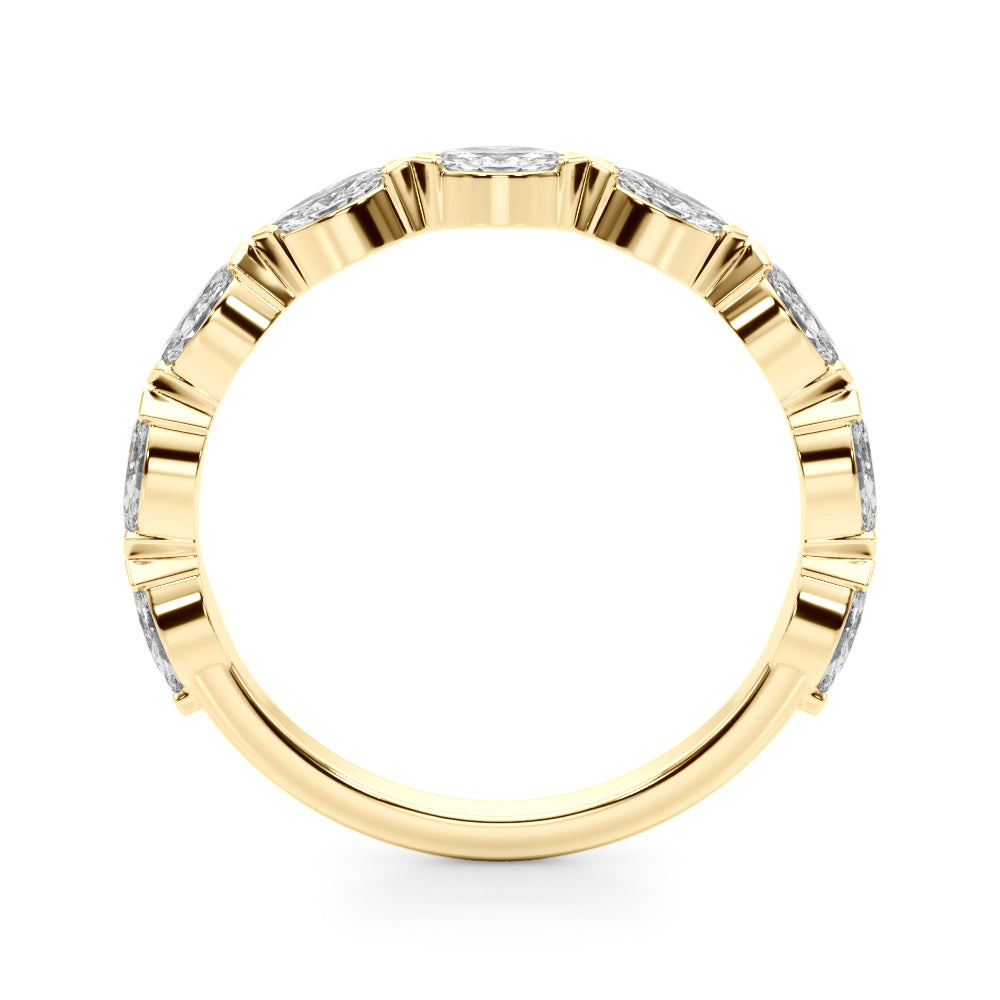 9-Stone V-Prong Marquise Half Eternity Ring in Gold & Platinum