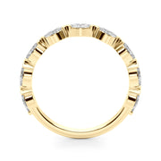 9-Stone V-Prong Marquise Half Eternity Ring in Gold & Platinum