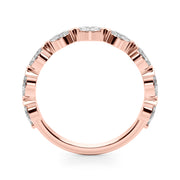 9-Stone V-Prong Marquise Half Eternity Ring in Gold & Platinum