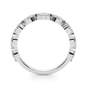 9-Stone V-Prong Marquise Half Eternity Ring in Gold & Platinum