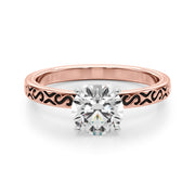 Majestic Solitaire Round Diamond Engagement Ring in 10K/14K gold and platinum with certified lab-grown or natural diamonds