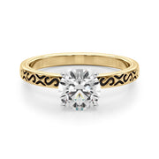 Majestic Solitaire Round Diamond Engagement Ring in 10K/14K gold and platinum with certified lab-grown or natural diamonds