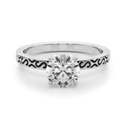 Majestic Solitaire Round Diamond Engagement Ring in 10K/14K gold and platinum with certified lab-grown or natural diamonds