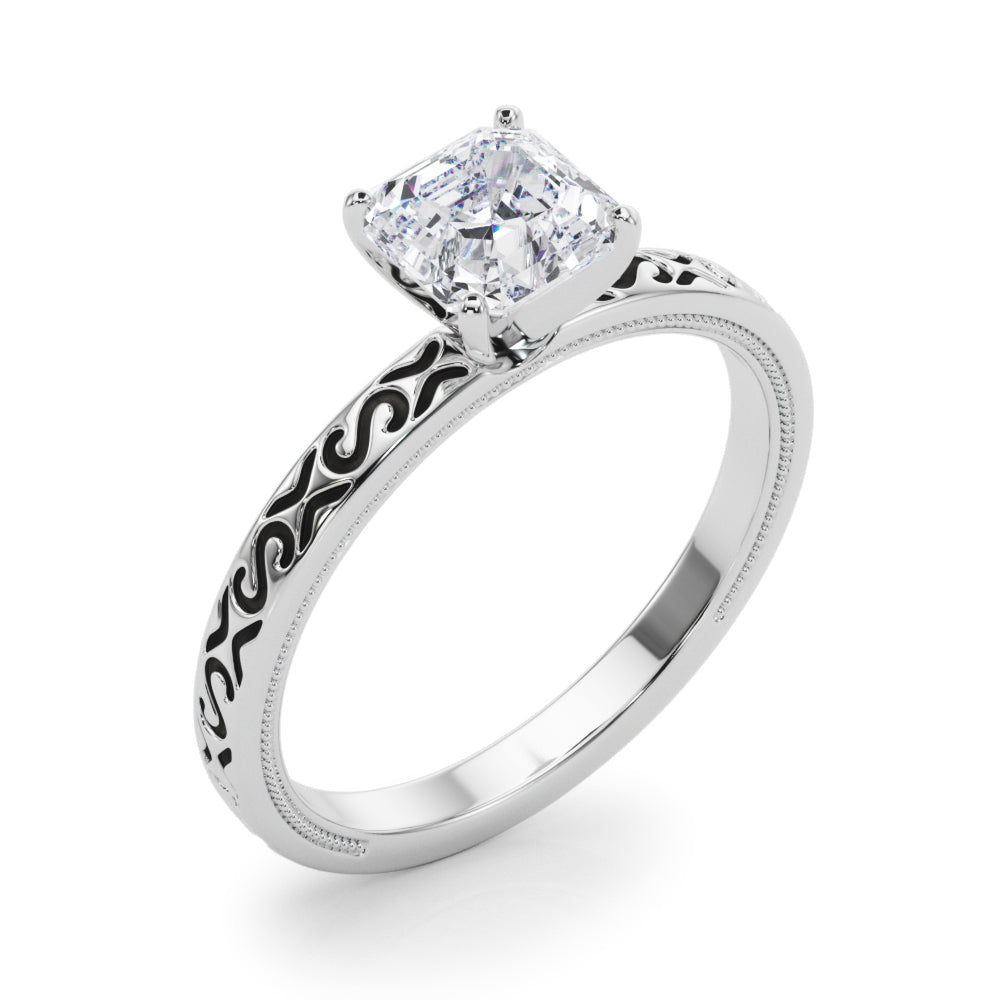Majestic Solitaire Round Diamond Engagement Ring in 10K/14K gold and platinum with certified lab-grown or natural diamonds