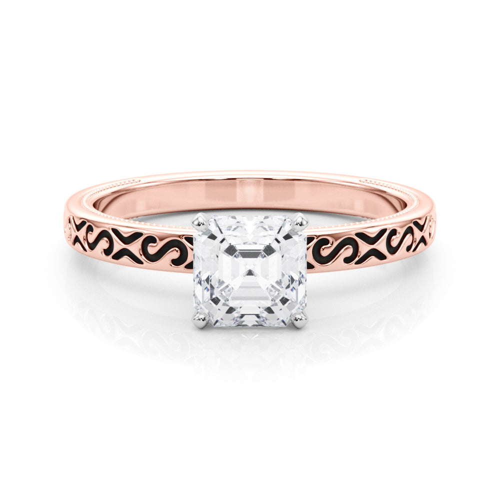 Majestic Solitaire Round Diamond Engagement Ring in 10K/14K gold and platinum with certified lab-grown or natural diamonds