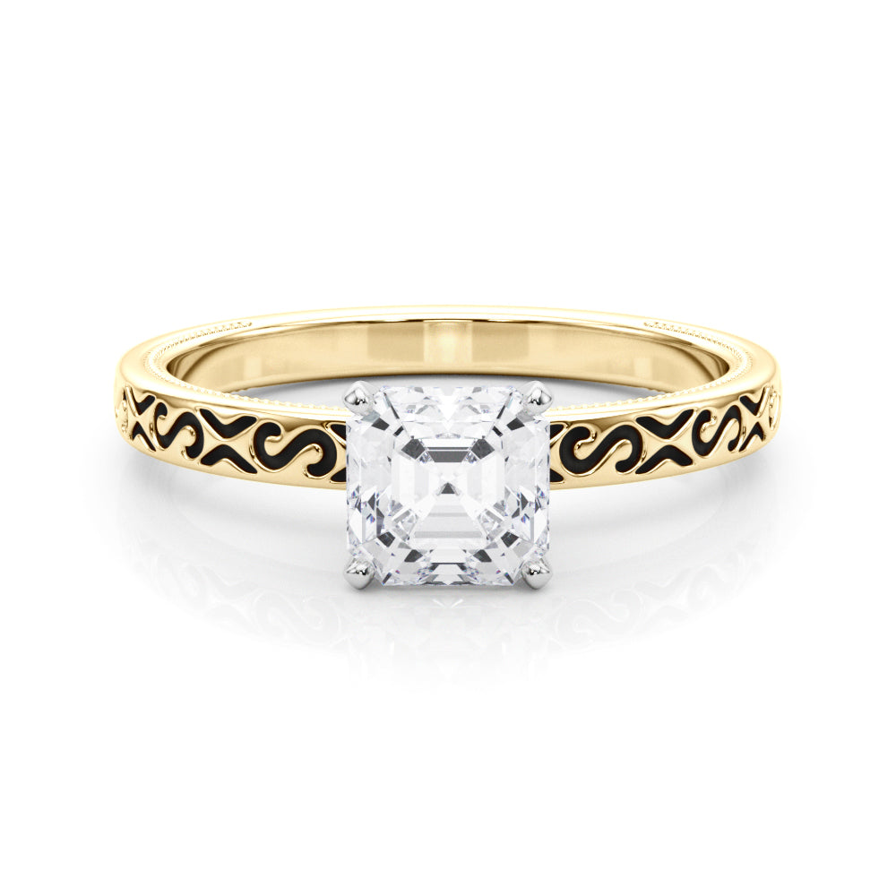 Majestic Solitaire Round Diamond Engagement Ring in 10K/14K gold and platinum with certified lab-grown or natural diamonds