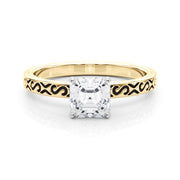 Majestic Solitaire Round Diamond Engagement Ring in 10K/14K gold and platinum with certified lab-grown or natural diamonds