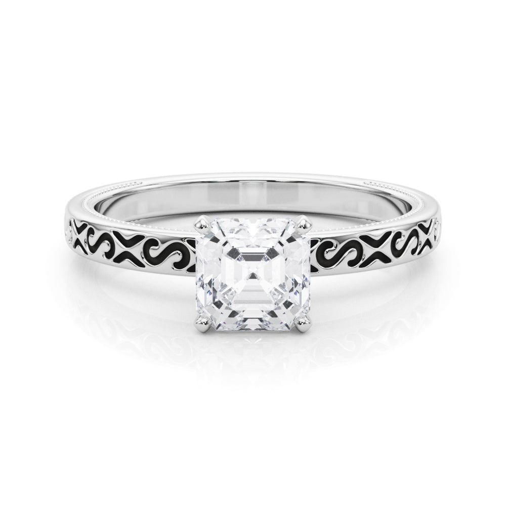 Majestic Solitaire Round Diamond Engagement Ring in 10K/14K gold and platinum with certified lab-grown or natural diamonds
