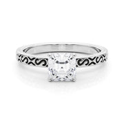 Majestic Solitaire Round Diamond Engagement Ring in 10K/14K gold and platinum with certified lab-grown or natural diamonds