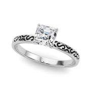 Majestic Solitaire Round Diamond Engagement Ring in 10K/14K gold and platinum with certified lab-grown or natural diamonds