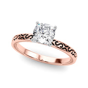 Majestic Solitaire Round Diamond Engagement Ring in 10K/14K gold and platinum with certified lab-grown or natural diamonds