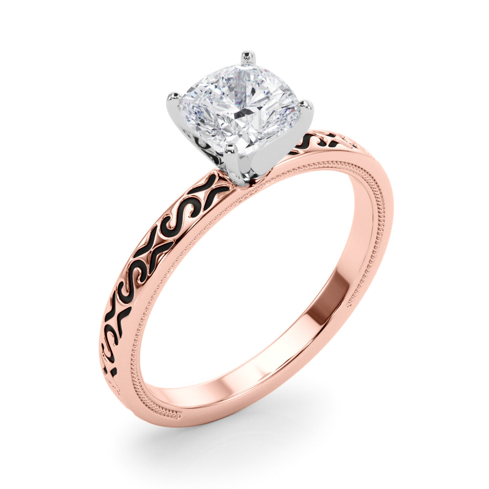 Majestic Solitaire Round Diamond Engagement Ring in 10K/14K gold and platinum with certified lab-grown or natural diamonds