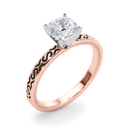 Majestic Solitaire Round Diamond Engagement Ring in 10K/14K gold and platinum with certified lab-grown or natural diamonds