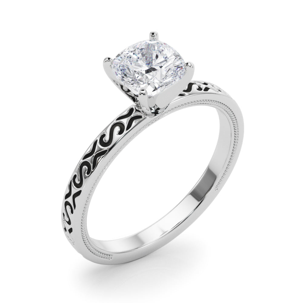 Majestic Solitaire Round Diamond Engagement Ring in 10K/14K gold and platinum with certified lab-grown or natural diamonds