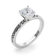 Majestic Solitaire Round Diamond Engagement Ring in 10K/14K gold and platinum with certified lab-grown or natural diamonds