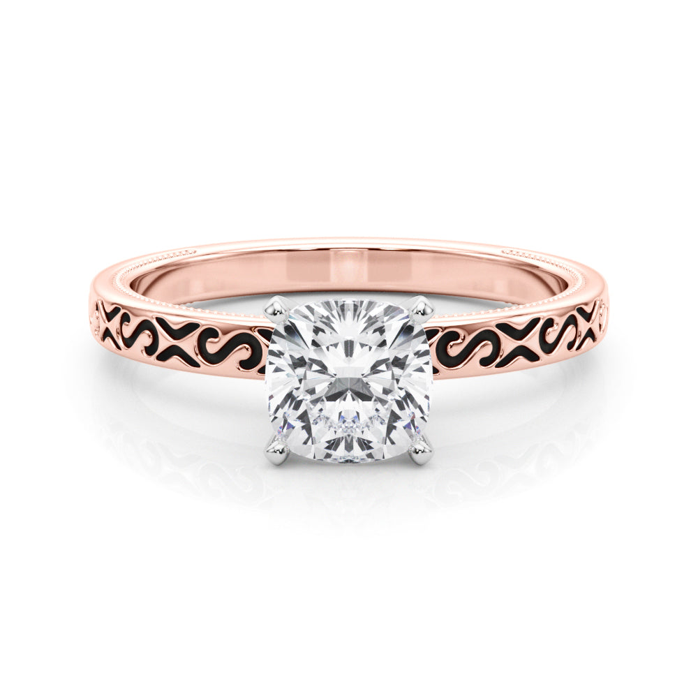 Majestic Solitaire Round Diamond Engagement Ring in 10K/14K gold and platinum with certified lab-grown or natural diamonds