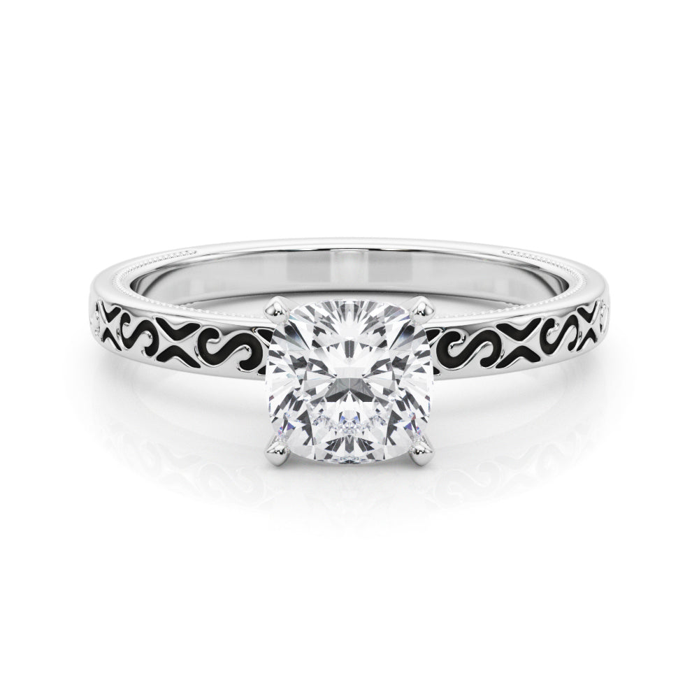 Majestic Solitaire Round Diamond Engagement Ring in 10K/14K gold and platinum with certified lab-grown or natural diamonds