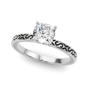 Majestic Solitaire Round Diamond Engagement Ring in 10K/14K gold and platinum with certified lab-grown or natural diamonds