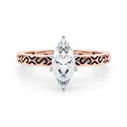 Majestic Solitaire Round Diamond Engagement Ring in 10K/14K gold and platinum with certified lab-grown or natural diamonds
