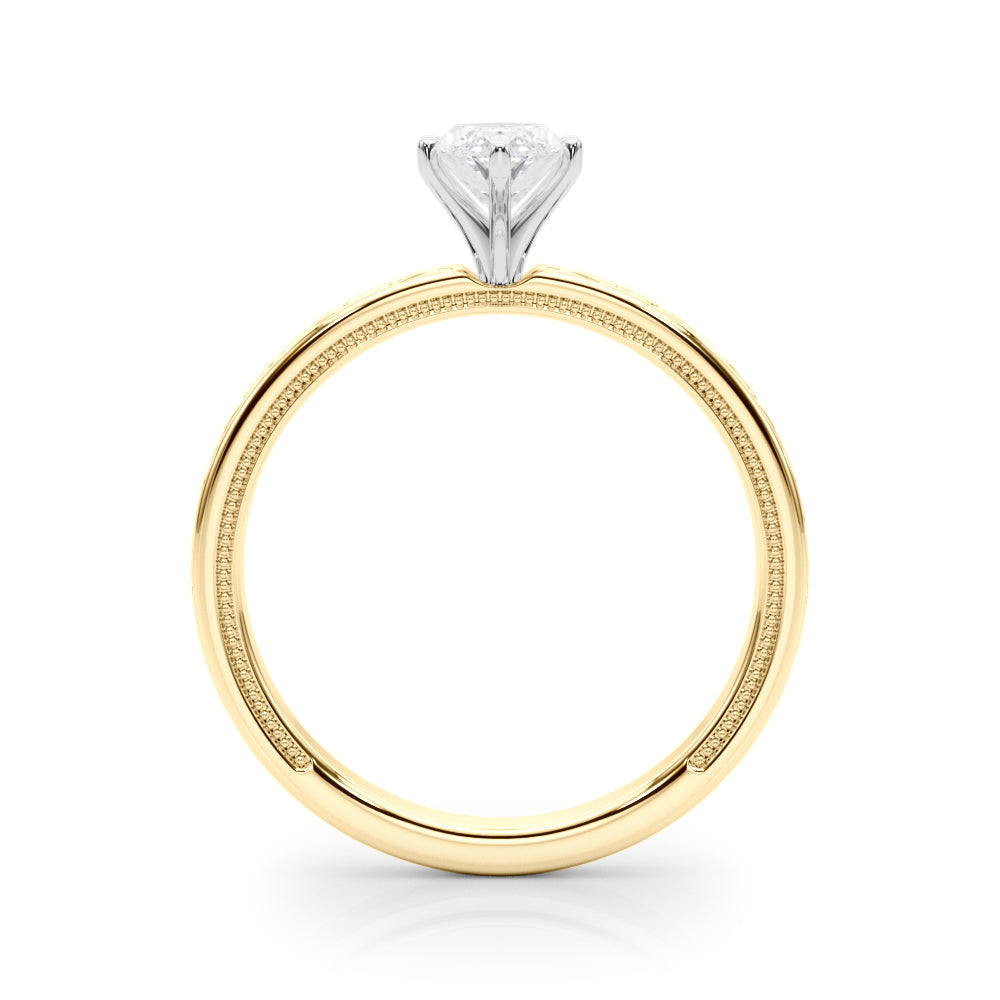 Majestic Solitaire Round Diamond Engagement Ring in 10K/14K gold and platinum with certified lab-grown or natural diamonds