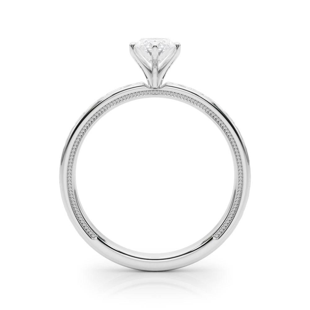 Majestic Solitaire Round Diamond Engagement Ring in 10K/14K gold and platinum with certified lab-grown or natural diamonds