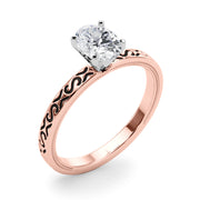 Majestic Solitaire Round Diamond Engagement Ring in 10K/14K gold and platinum with certified lab-grown or natural diamonds