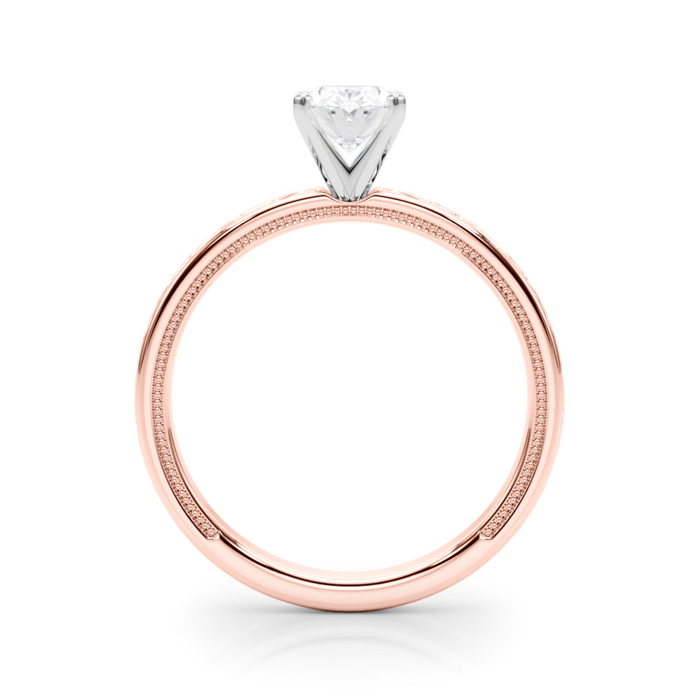 Majestic Solitaire Round Diamond Engagement Ring in 10K/14K gold and platinum with certified lab-grown or natural diamonds
