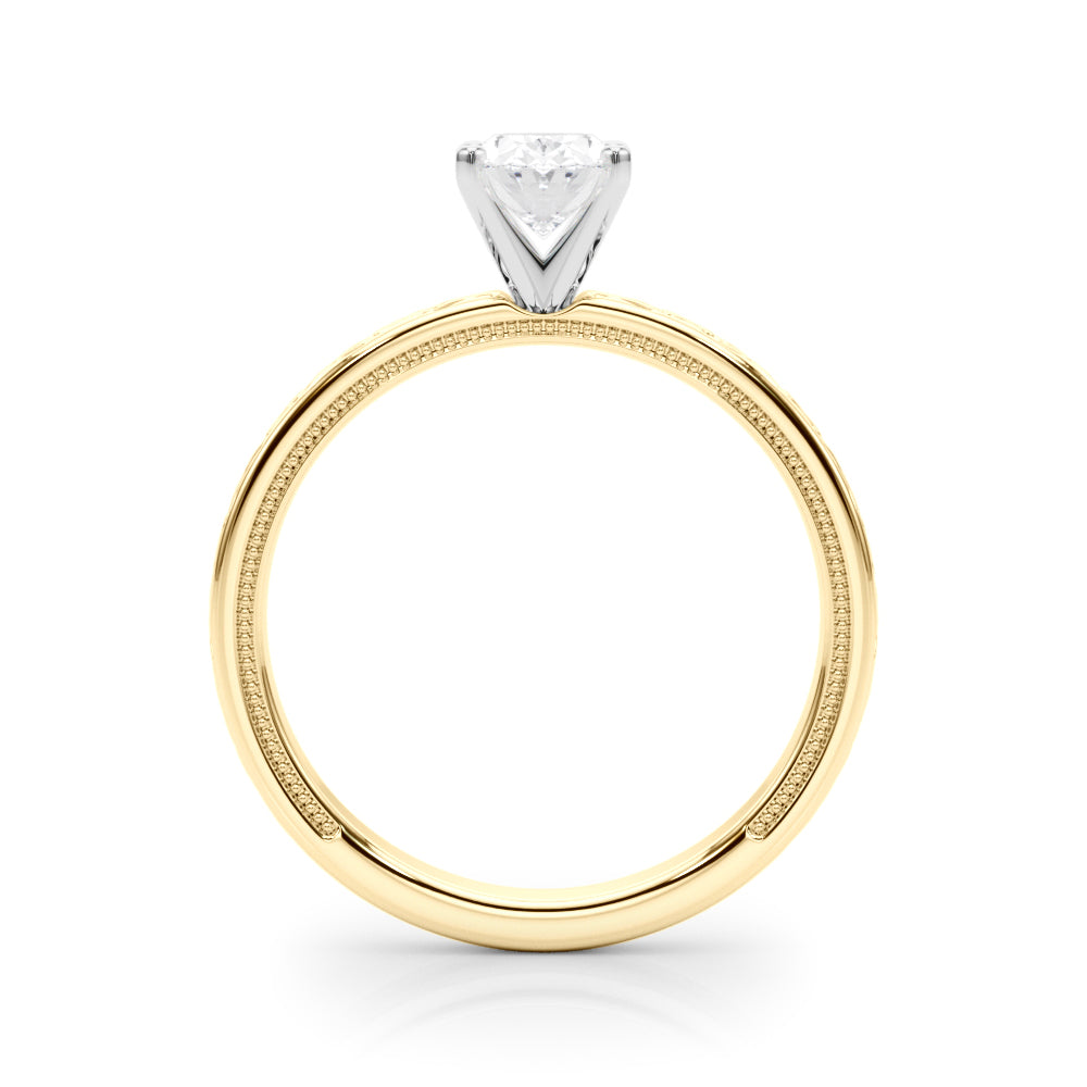 Majestic Solitaire Round Diamond Engagement Ring in 10K/14K gold and platinum with certified lab-grown or natural diamonds