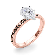 Majestic Solitaire Round Diamond Engagement Ring in 10K/14K gold and platinum with certified lab-grown or natural diamonds