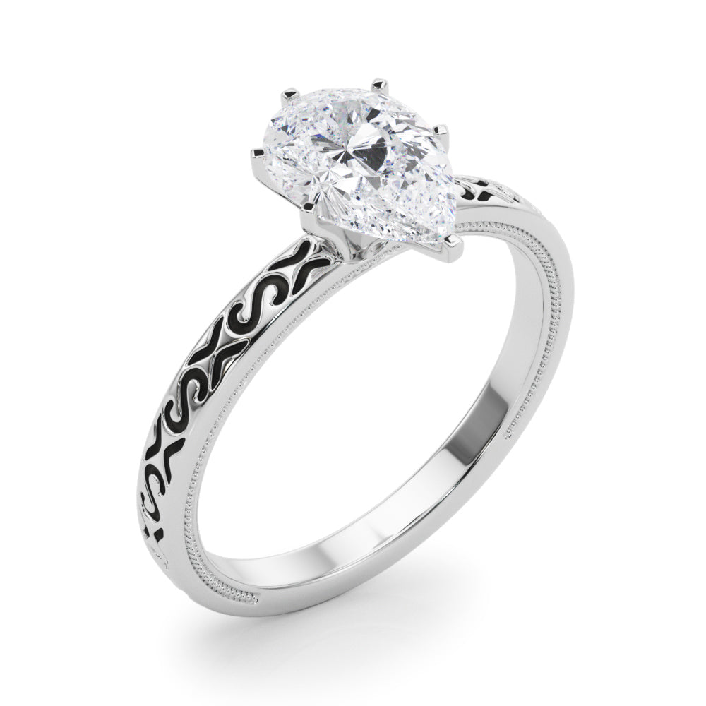 Majestic Solitaire Round Diamond Engagement Ring in 10K/14K gold and platinum with certified lab-grown or natural diamonds