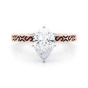 Majestic Solitaire Round Diamond Engagement Ring in 10K/14K gold and platinum with certified lab-grown or natural diamonds