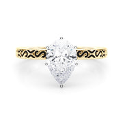 Majestic Solitaire Round Diamond Engagement Ring in 10K/14K gold and platinum with certified lab-grown or natural diamonds