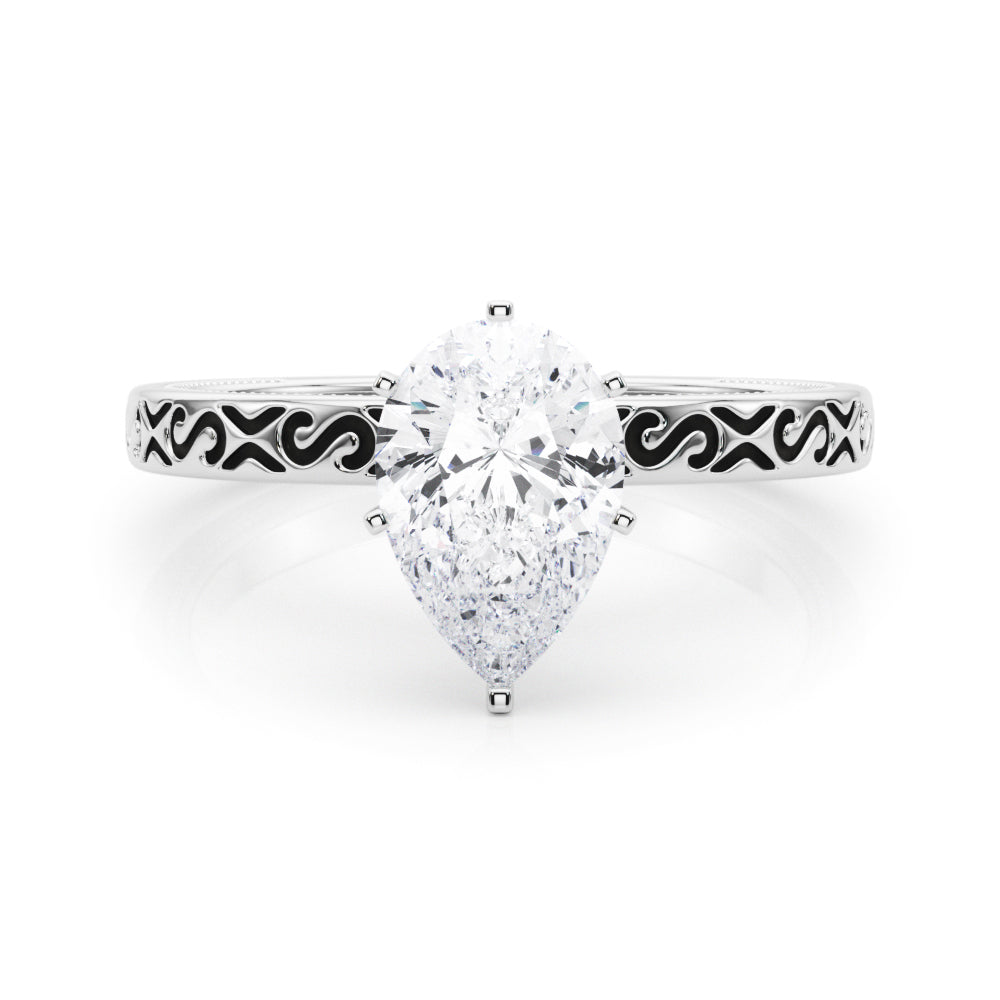 Majestic Solitaire Round Diamond Engagement Ring in 10K/14K gold and platinum with certified lab-grown or natural diamonds