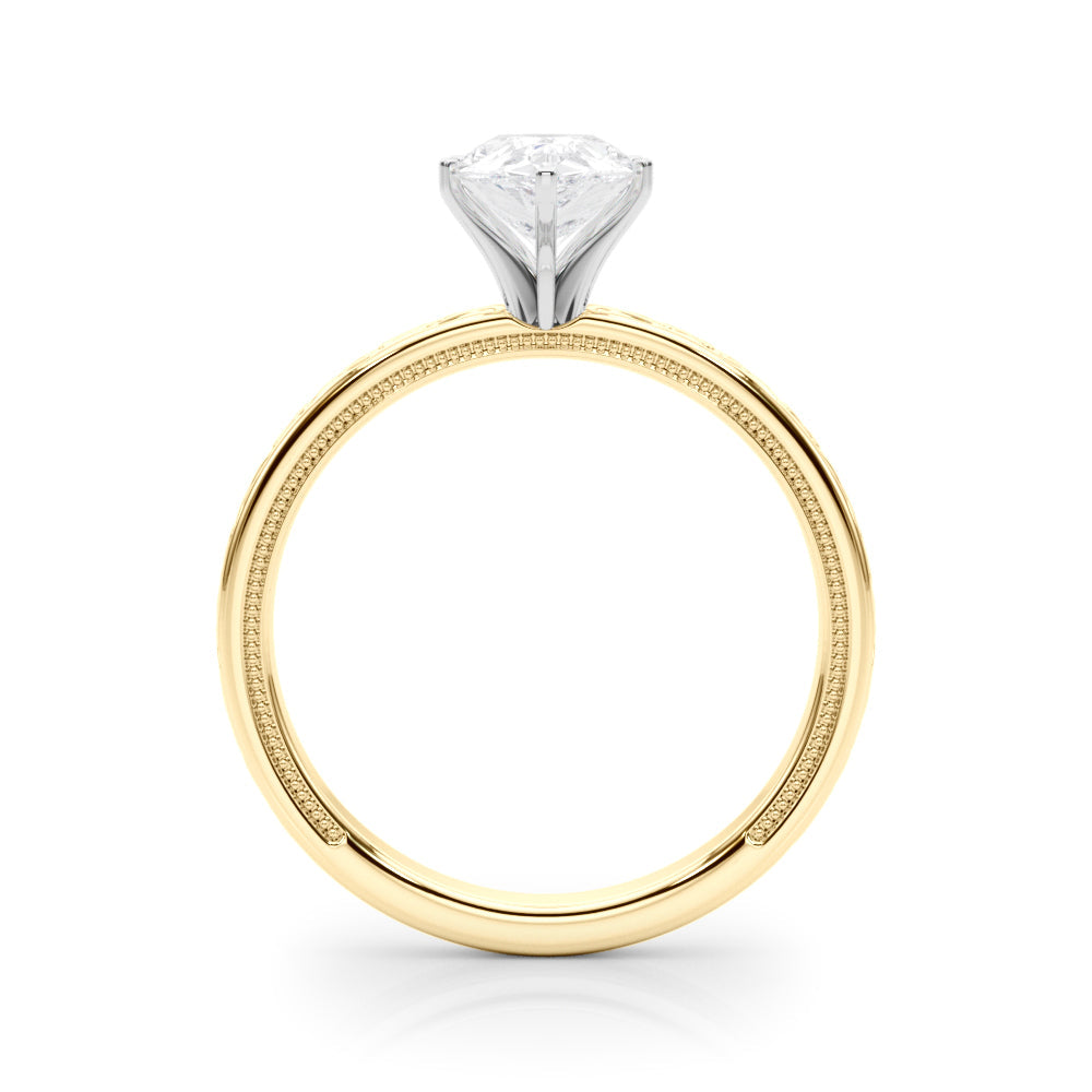 Majestic Solitaire Round Diamond Engagement Ring in 10K/14K gold and platinum with certified lab-grown or natural diamonds