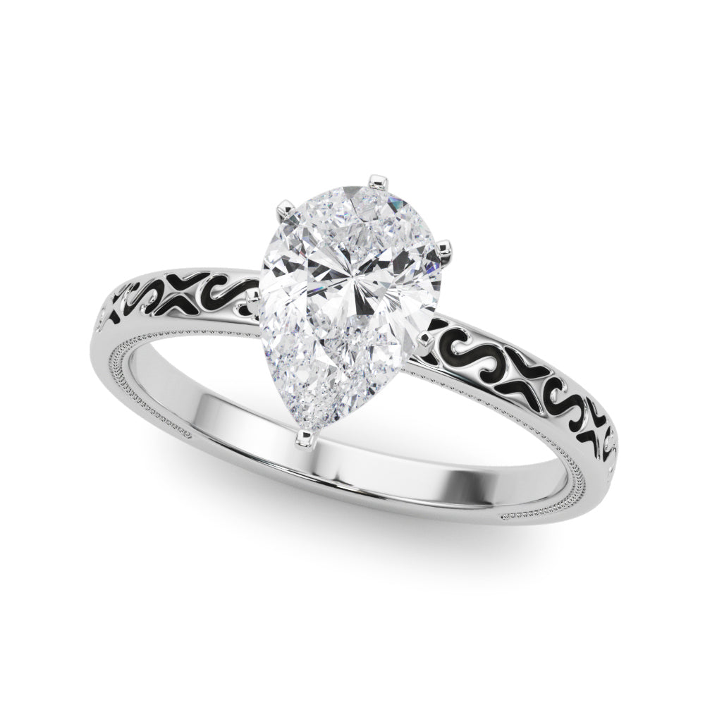 Majestic Solitaire Round Diamond Engagement Ring in 10K/14K gold and platinum with certified lab-grown or natural diamonds