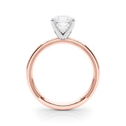 Sculpted Solitaire Round Diamond Engagement Ring in 10K/14K gold and platinum with certified lab-grown or natural diamonds