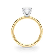 Sculpted Solitaire Round Diamond Engagement Ring in 10K/14K gold and platinum with certified lab-grown or natural diamonds