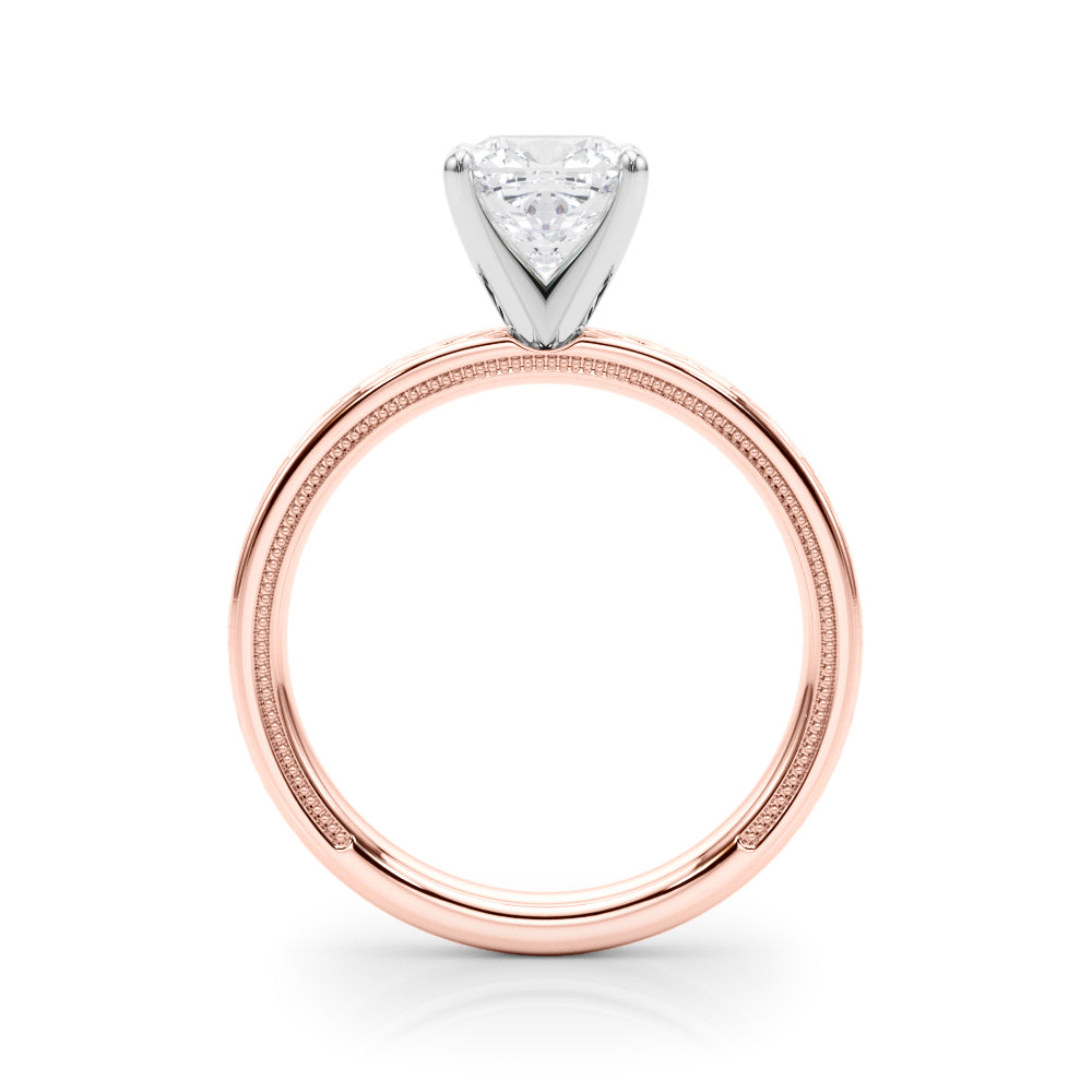 Sculpted Solitaire Round Diamond Engagement Ring in 10K/14K gold and platinum with certified lab-grown or natural diamonds