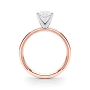 Sculpted Solitaire Round Diamond Engagement Ring in 10K/14K gold and platinum with certified lab-grown or natural diamonds