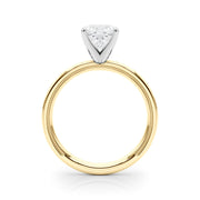 Sculpted Solitaire Round Diamond Engagement Ring in 10K/14K gold and platinum with certified lab-grown or natural diamonds
