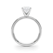 Sculpted Solitaire Round Diamond Engagement Ring in 10K/14K gold and platinum with certified lab-grown or natural diamonds